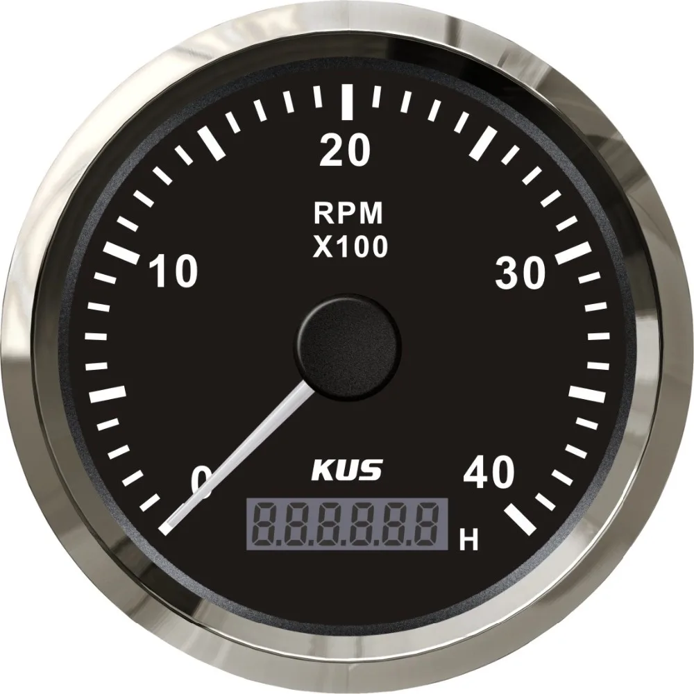 Новый KUS 85 мм автомобильный Грузовик Лодка Аналоговый тахометр RPM Датчик 4000 об/мин с часовым метром 12В/24В