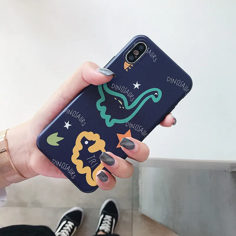 Hazy beauty чехол для iphone 7 мультяшный динозавр силиконовые мягкие ТПУ чехлы X XS XR Max 6 S 8