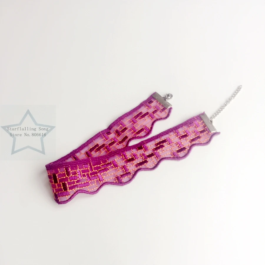 Ручная работа 30 мм пурпурно красное химическое кружево и ювелирные изделия из