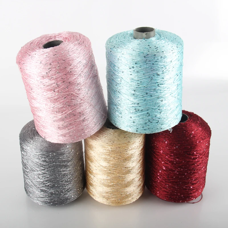 Высокое качество Новинка 540 г натуральный Ice Silk замечательные яркие пайетки пряжа