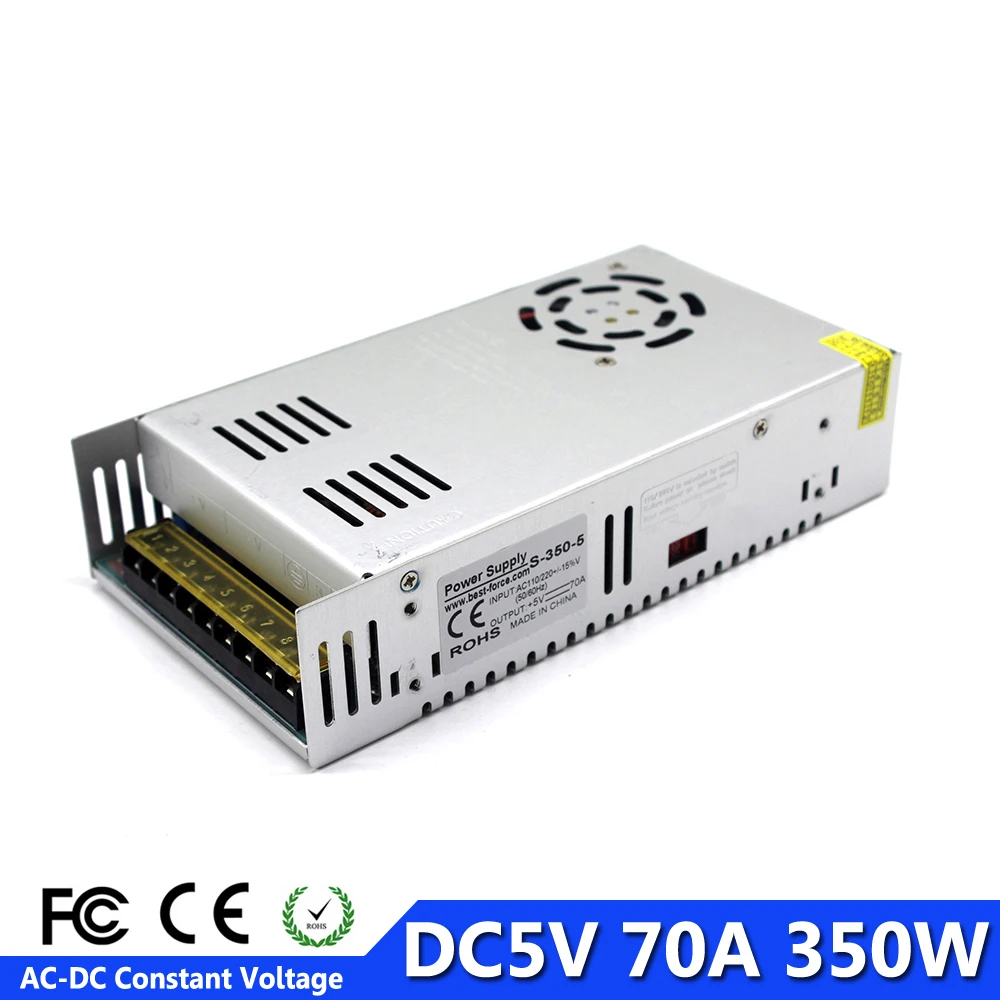 Импульсный источник питания DC 5V 70A 350W трансформатор драйвера AC110 220V к DC5V SMPS для