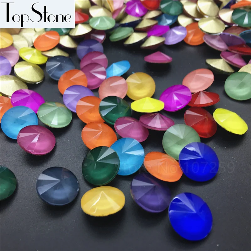 TopStone Новый мокко 10 мм 12 14 стакан Риволи Кристалл необычный камень заостренный