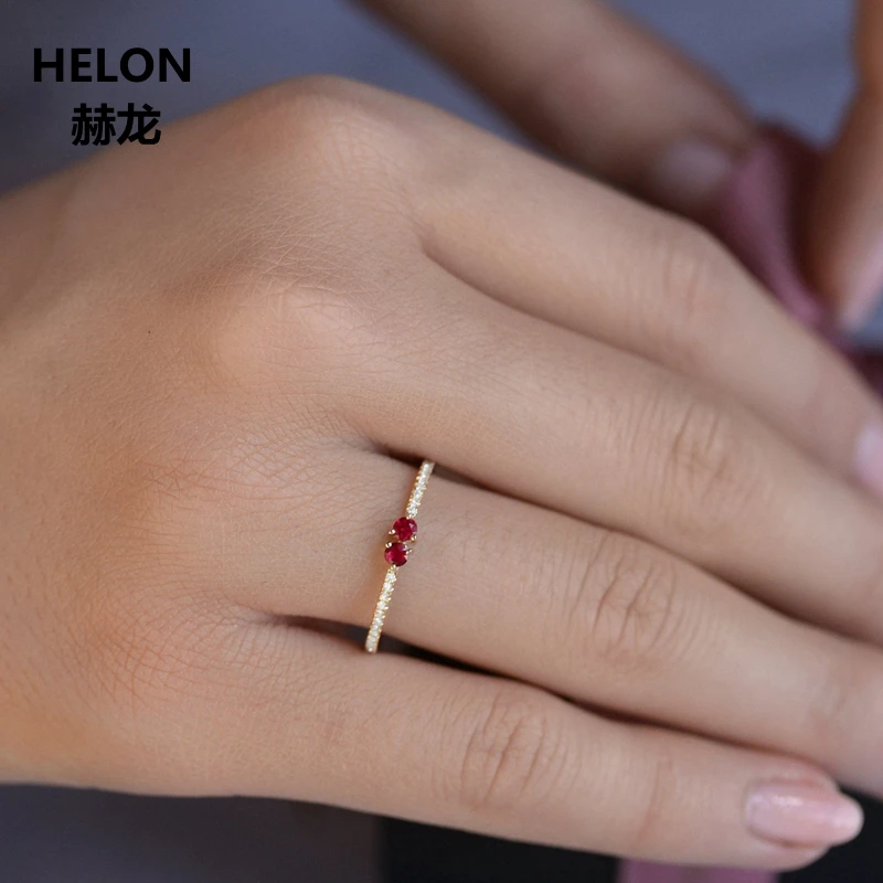 Solid 14k White Gold Natural Diamonds Ruby Engagement Ring for Women Anniversary Wedding Band Yellow Rose Optional | Украшения и