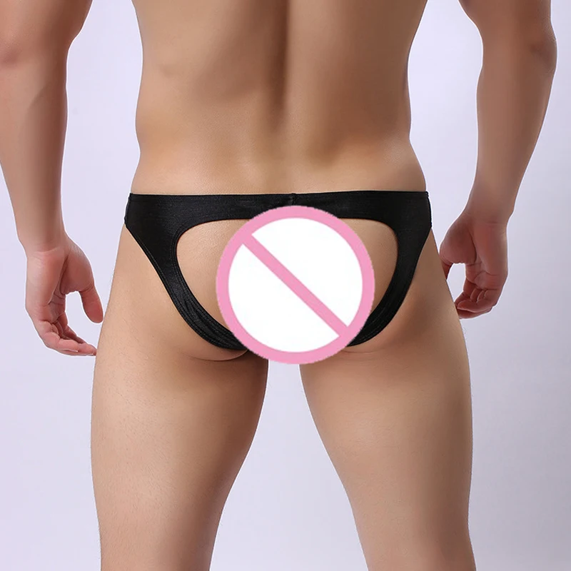 Сексуальные мужские стринги размера плюс с открытой промежностью U выпуклая
