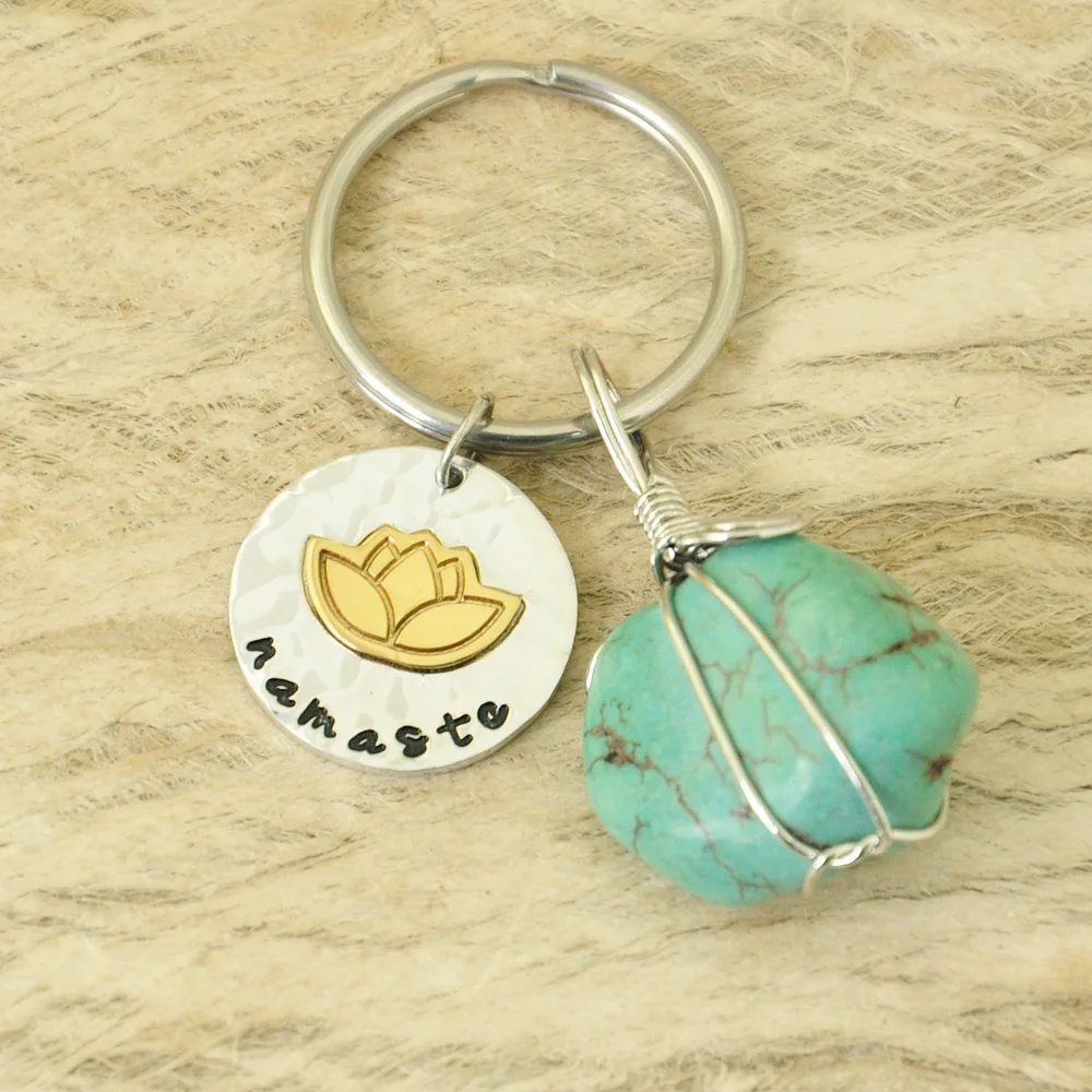Персонализированные Lotus брелок для йоги в духовном стиле кварцевый Namaste |