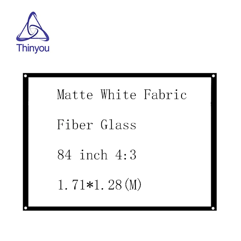

Thinyou 84 inch 4:3 Simple Projector Screen Matte White Fabric Fiber Glass Screen Wall for Wall Mounted Home Theater Bar