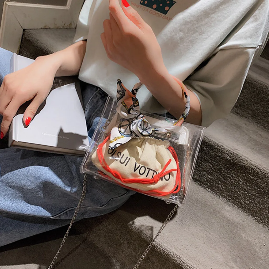 Женская прозрачная Желейная сумка на плечо с надписью, женские сумки для отдыха, женские прозрачные сумки-мессенджеры из ПВХ ярких цветов