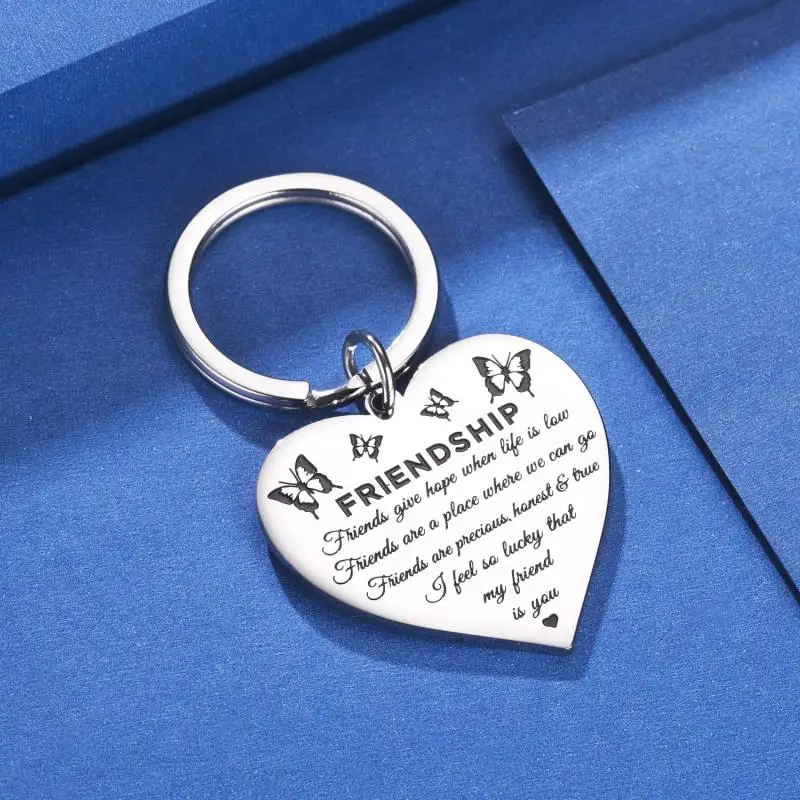 Брелок для ключей из нержавеющей стали с изображением бабочки сердец|Брелоки| |