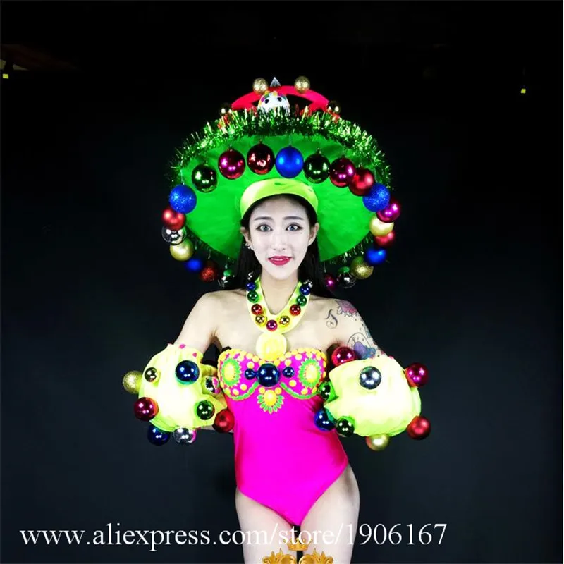 Новый Дизайн Красочная флуоресцентная Рождественская одежда для выступлений ТВ