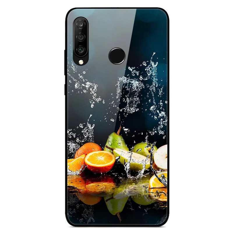10 Для huawei P30 Lite чехол P30Lite глянцевое стекло TPU рамка твердая задняя крышка для huawei P30 Lite MRA-LX1M Nova 4E P 30 Lite чехол - Цвет: 10