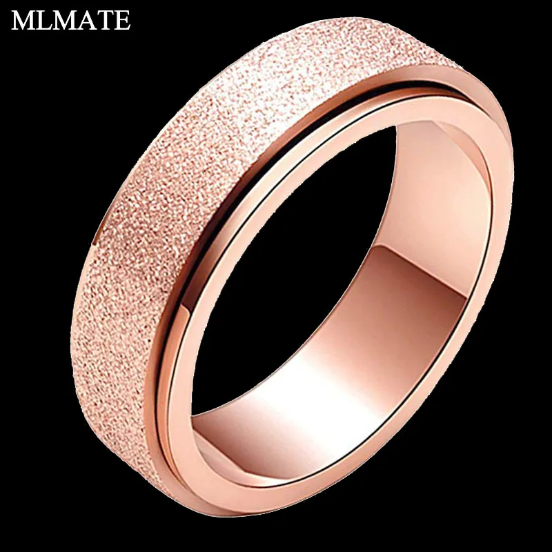 

Men Women Fashion Titanium Steel Spinner Ring Sand Blast Finish