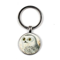 owl keychain beautiful owl bullion round glass key chain exquisite fashion bag car key gift