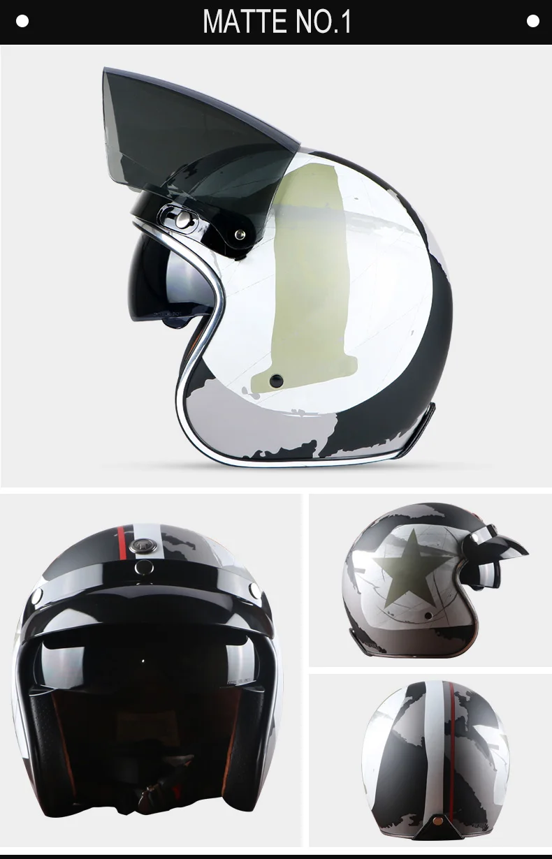 Moto rcycle шлем, Ретро стиль, с открытым лицом, 3/4, шлем, внутренний козырек, moto cross jet, Ретро шлем, мотоциклетный шлем T57 ECE