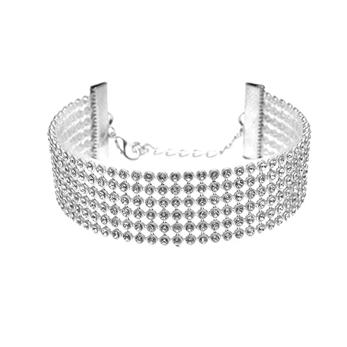 Женская мода Полный Стразы сверкающий чокер Короткий воротник ожерелье