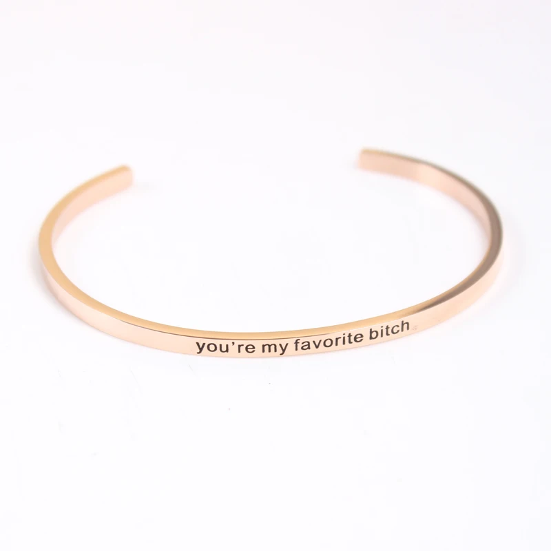 Разноцветный браслет из нержавеющей стали с гравировкой положительная