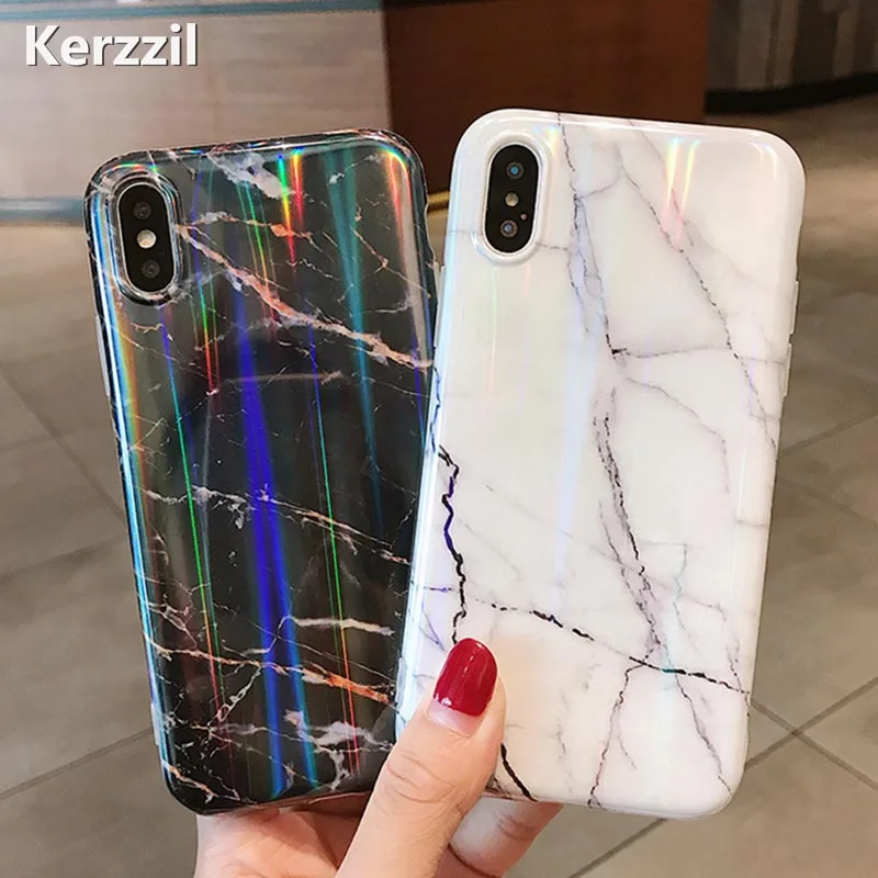 Чехол Aurora Laser Marble для iPhone X XR XS Max 7 8 Plus мягкий силиконовый чехол из ТПУ 6 6S |