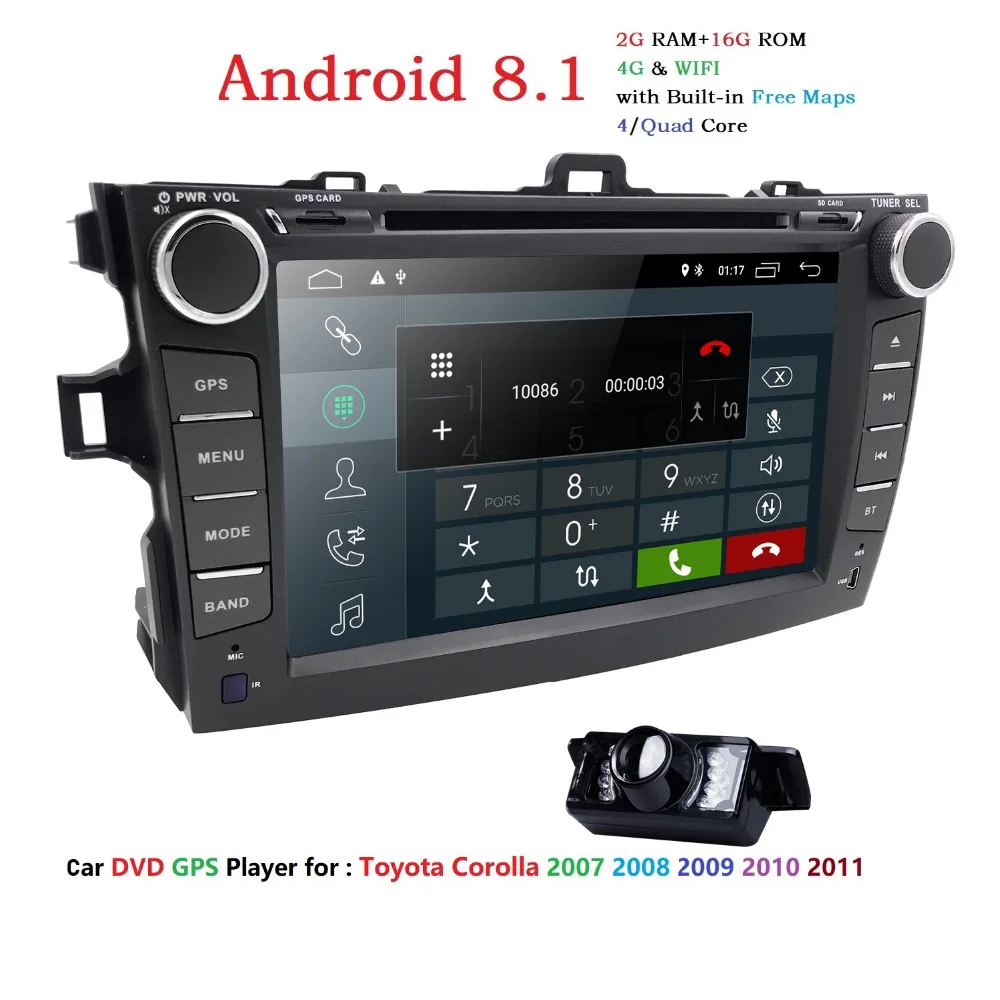 Авторадио 2 din Android 8 1 dvd плеер автомобиля для Toyota corolla 2008 2007 2009 2010 2011 мультимедиа