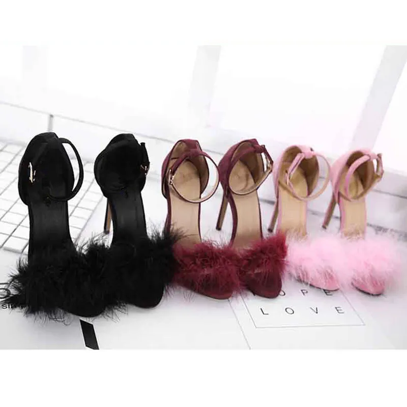 Модные замшевые сандалии коллекция 2018 года женские туфли лодочки на шпильке с