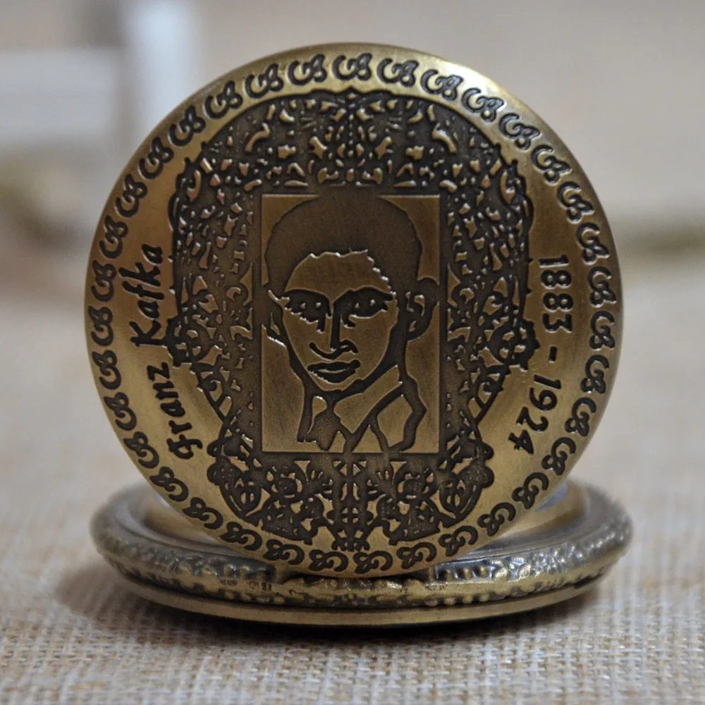 Винтаж Ретро Бронзовый Франц Кафка писатель кварцевые карманные часы Analog подвеска Цепочки и ожерелья мужские женские часы подарок Montre де Пош Reloj