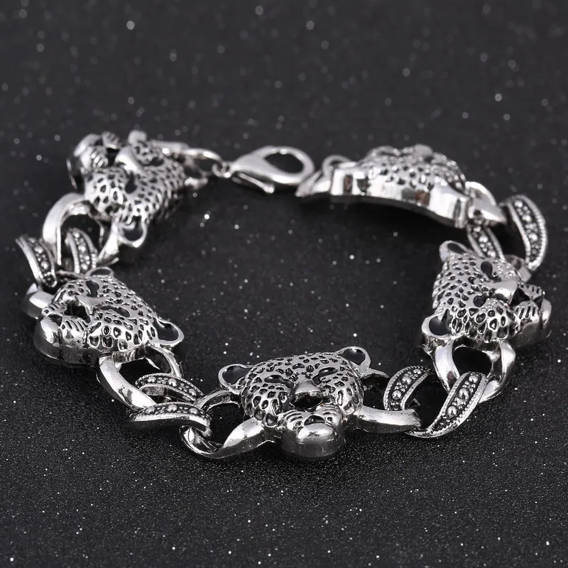 Винтажный Мужской Браслет ZOSHI из нержавеющей стали подвески с леопардом браслет