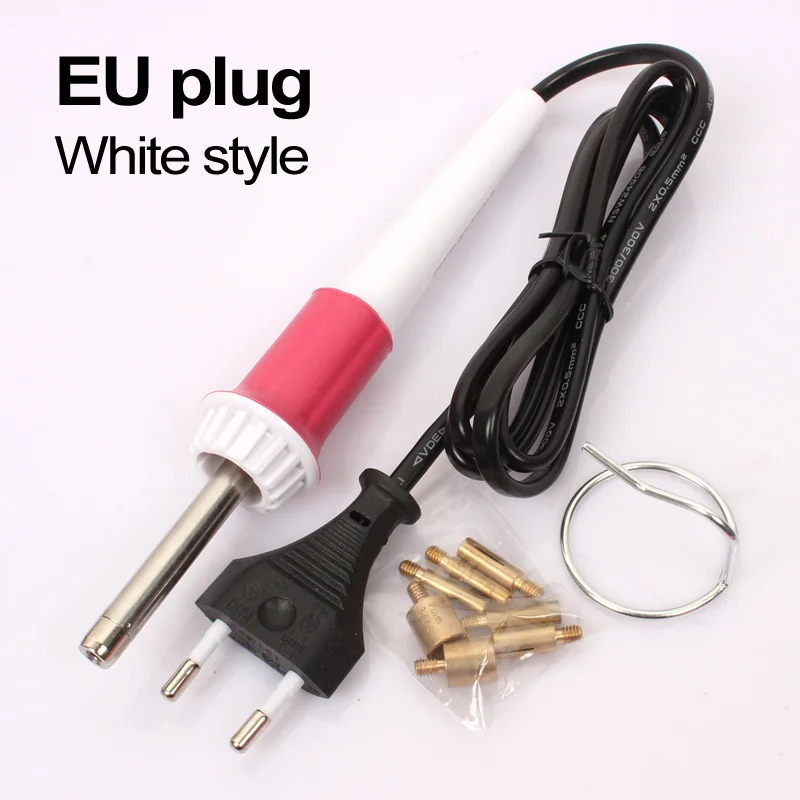 EU plug White Ограниченная по времени Горячая фиксация точечных сумок розовый аппликатор палочка пистолет для горячей фиксации Стразы с железом на кристаллах - Цвет: EU plug White