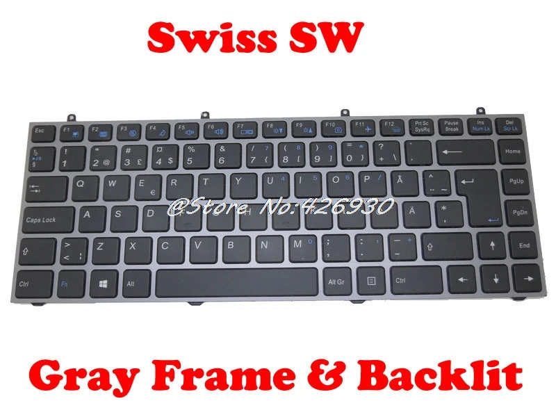 Клавиатура для ноутбука CLEVO W230SD W230SS W230ST Arabia AR/Sweden SW/Spain SP/Swiss
