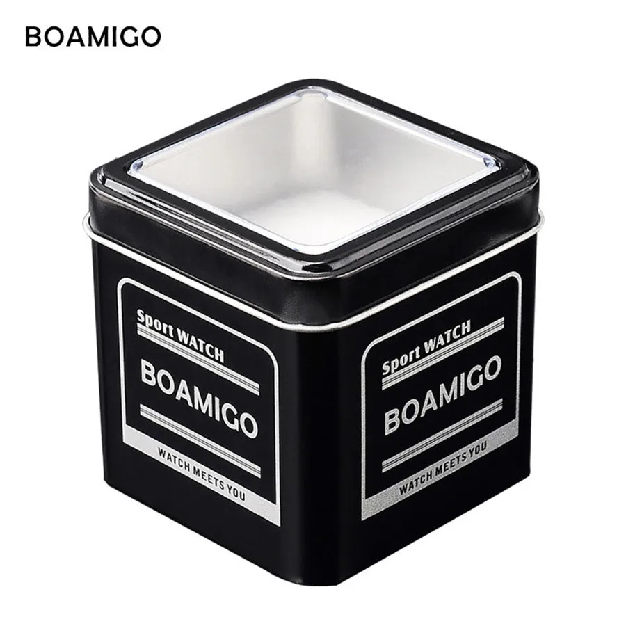 Мужские часы BOAMIGO, квадратные, водонепроницаемые, с большим циферблатом, спортивные часы, розовое золото, водонепроницаемые, кожаные, наручные часы для мужчин