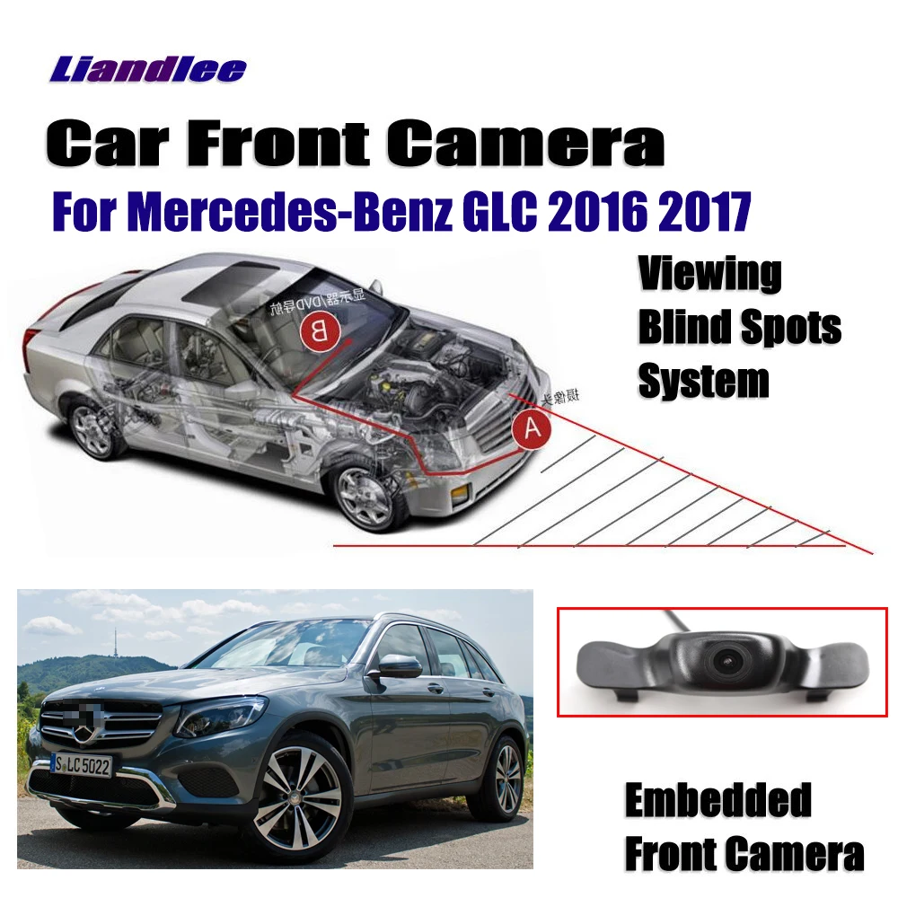 Liandlee AUTO CAM Car Front View Camera For Mercedes Benz GLC 2016 2017 Logo Embedded Camera ( Not Reverse Rear Parking Camera )
