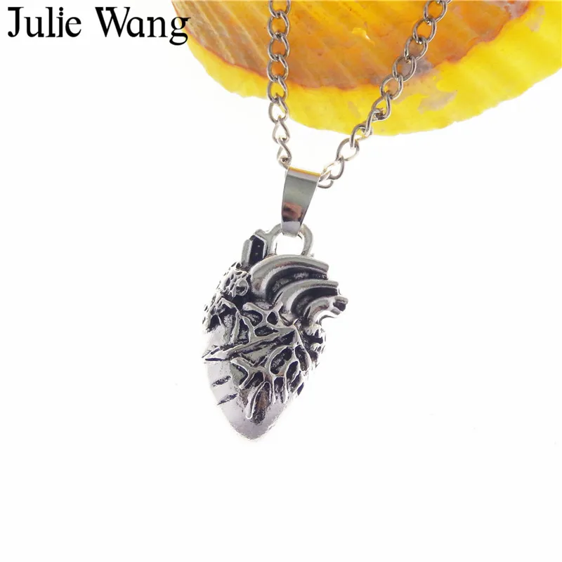 Julie Wang 1 шт. Винтажное колье из сплава с имитацией человеческого сердца Длинная