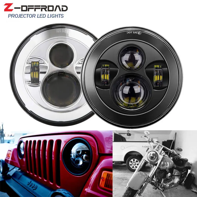 1 шт. 7 &quotсветодиодные фары для мотоцикла дюймов светодиодный проектор замена Jeep