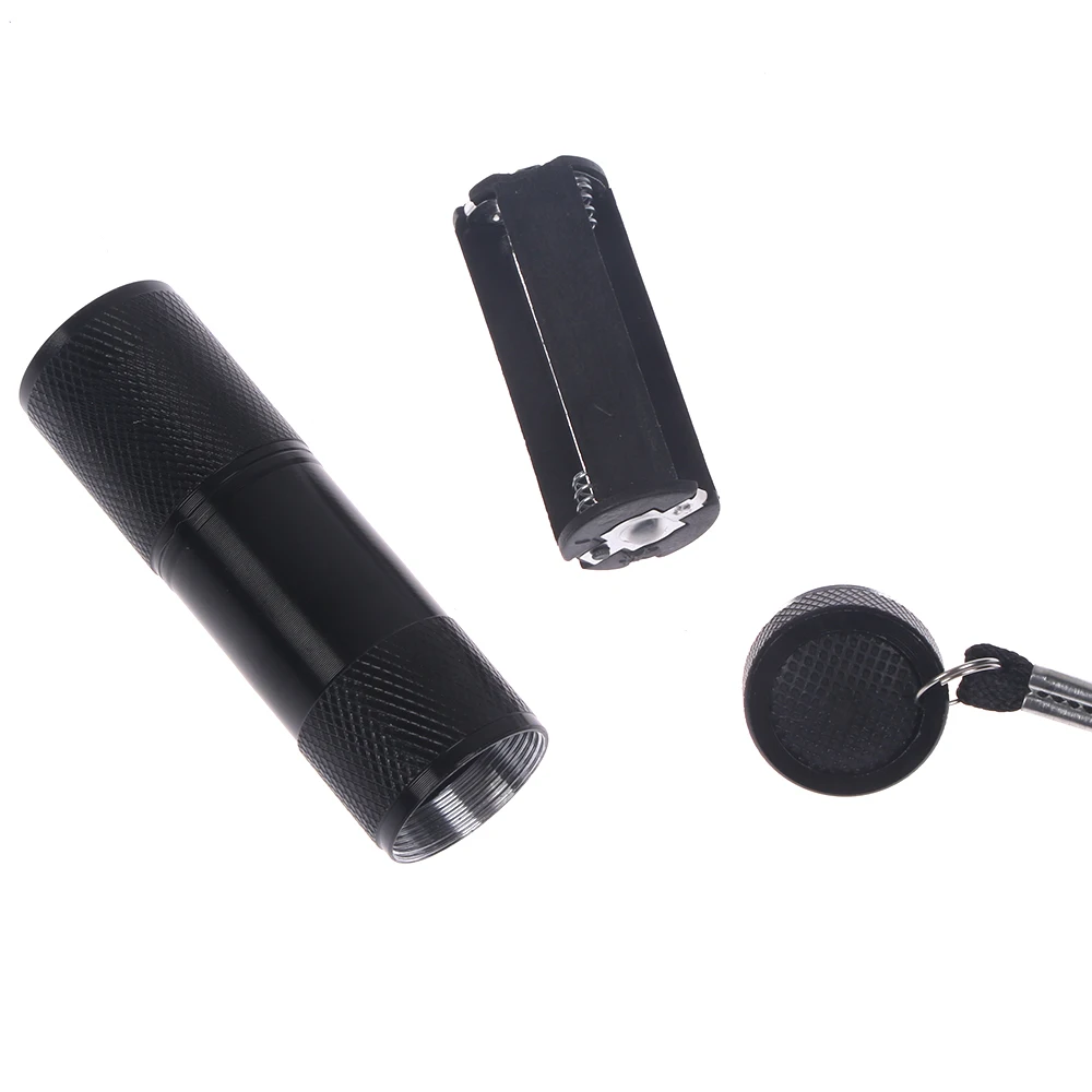9 Светодиодный УФ фонарик светильник фонарь ультрафиолетовый черный лампа ААА