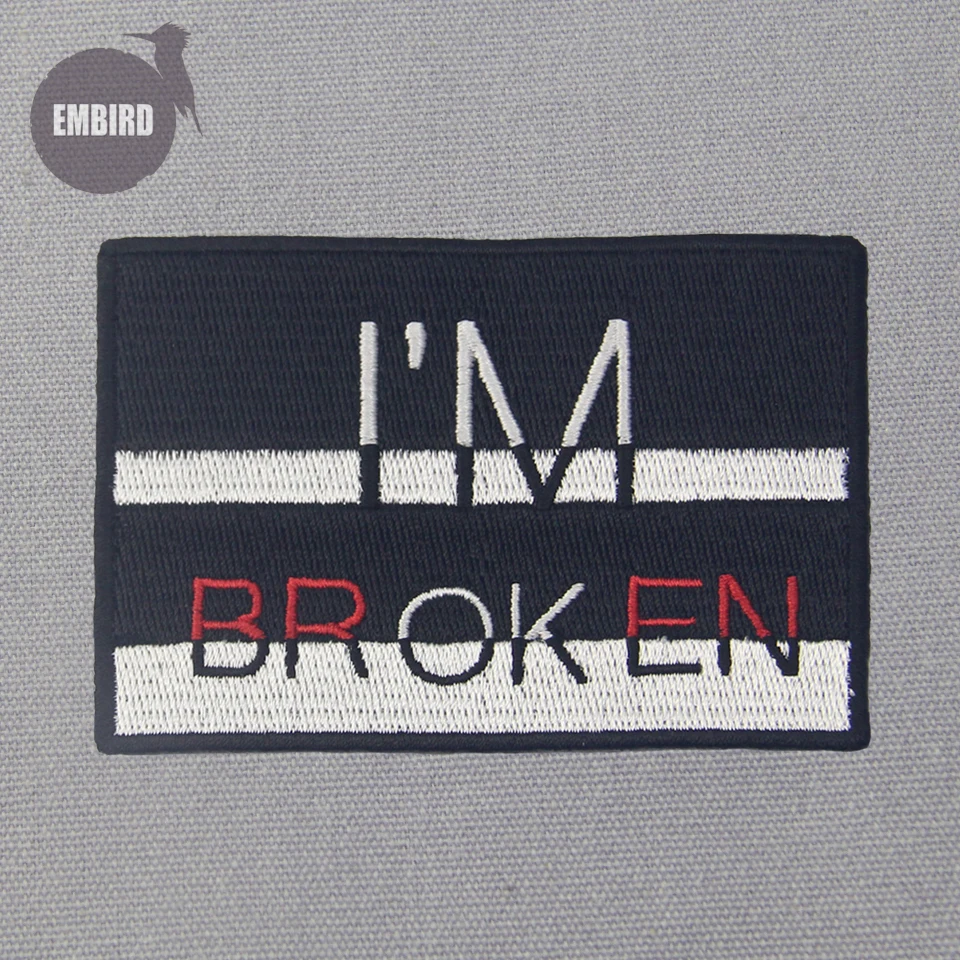 Нашивки Embird вышитая нашивка rock I'm broken 3D нашивки ручной работы для девочек