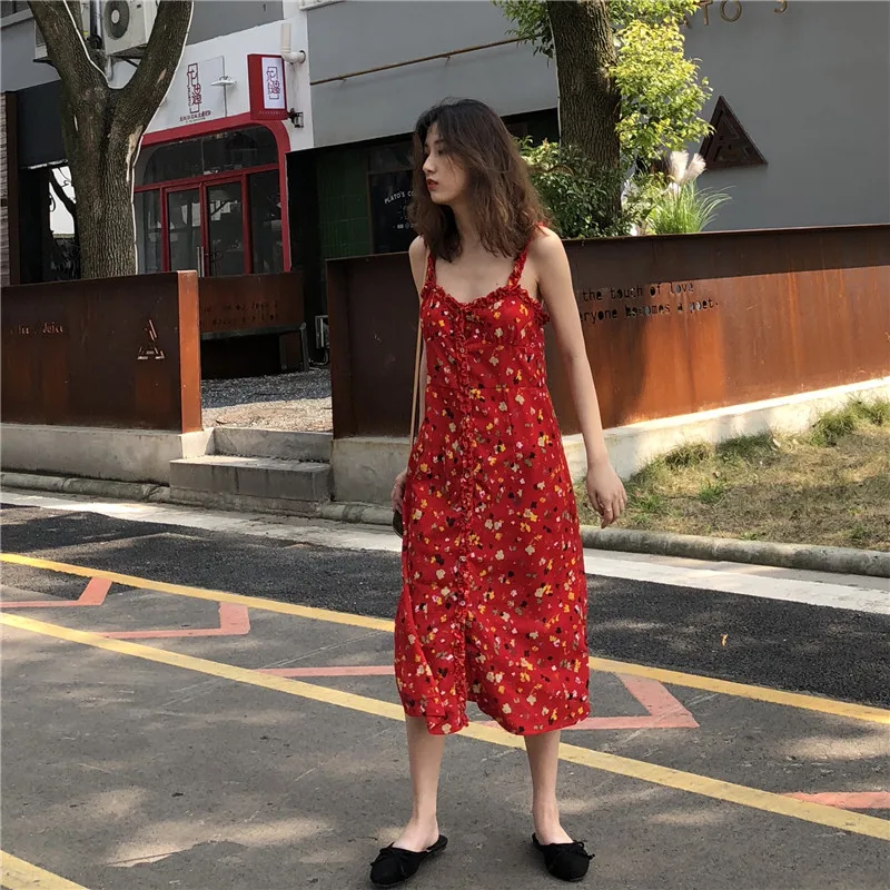 2020 Ukraine Vestidos Mujer Vestido Longo Summer Hot Women Dress Retro Print Sexy Backless V-neck High Waist Holiday Wind Strap | Женская