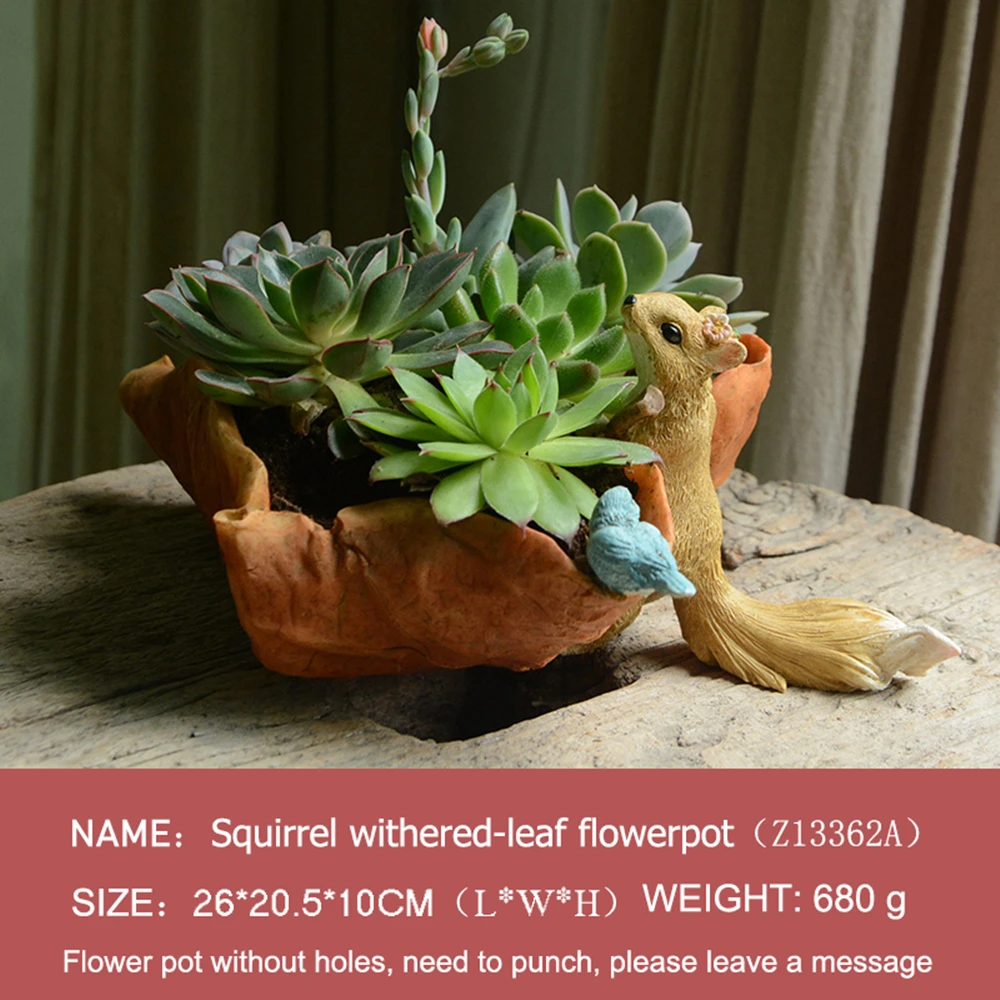 Everyday Collection Resin Animal Flower Pot Fairy Garden Plant Pots For Succulents Decorative Home Desktop Flowerpot Decoration | Дом и сад