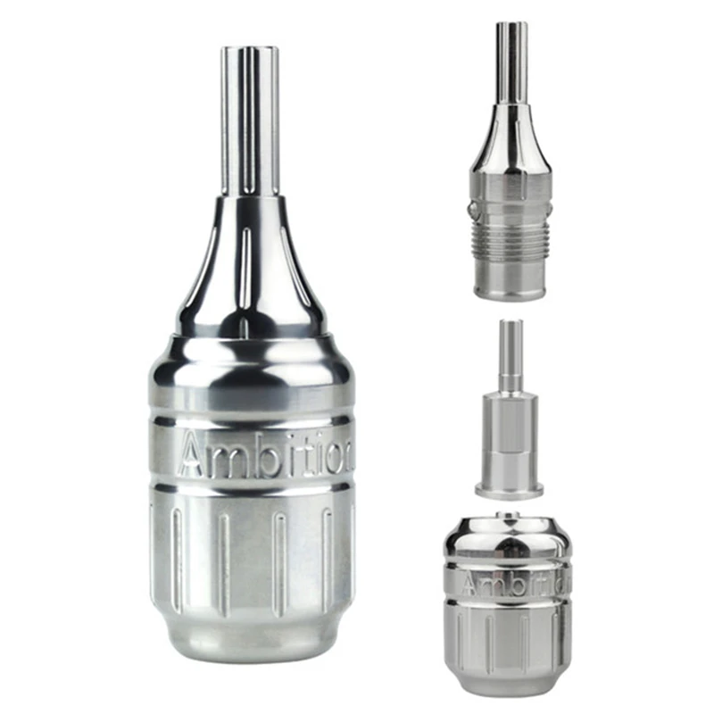 Newest Tattoo Cartridge Grip 316 Stainless Steel Material Needles 28MM Adjustable Grips | Красота и здоровье