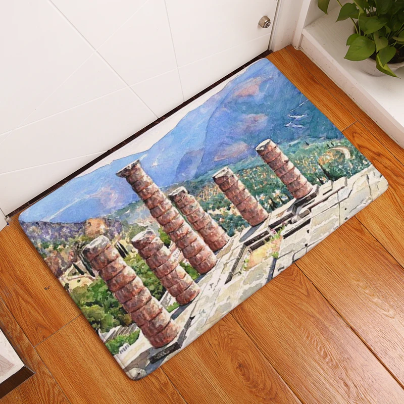 Новые противоскользящие ковры живопись Строительство печати коврики Ванная
