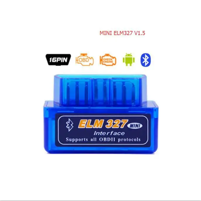 Автомобильный сканер кода Bluetooth Mini 327 переключатель ELM327 V1.5 PIC18F25K80 чип, Супер ELM327 синий Vagte OBD2 V2.1 для Android Крутящий момент - Цвет: mini elm327 v1 5