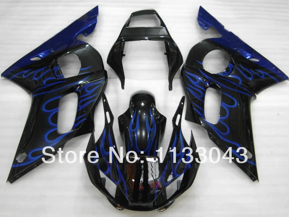

Blue flame black Fairing kit for Yamaha YZF-R6 ABS YZF R6 98 99 00 01 02 YZF 600 R6 1998-2002 fairings #SR55S