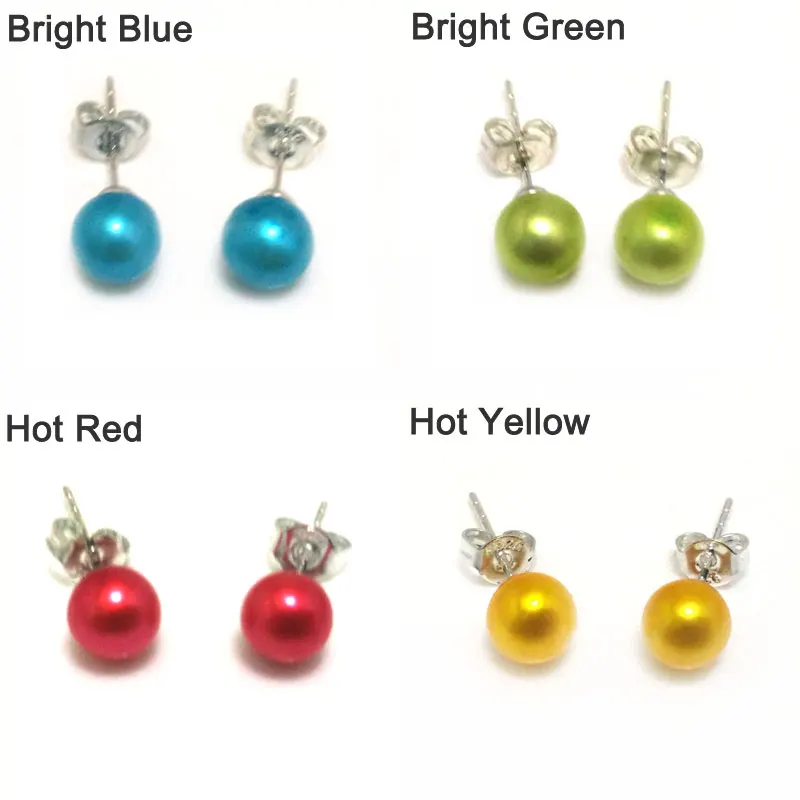 

6-7mm Natural Round Freshwater Cultured Pearl Sterling Silver Earring