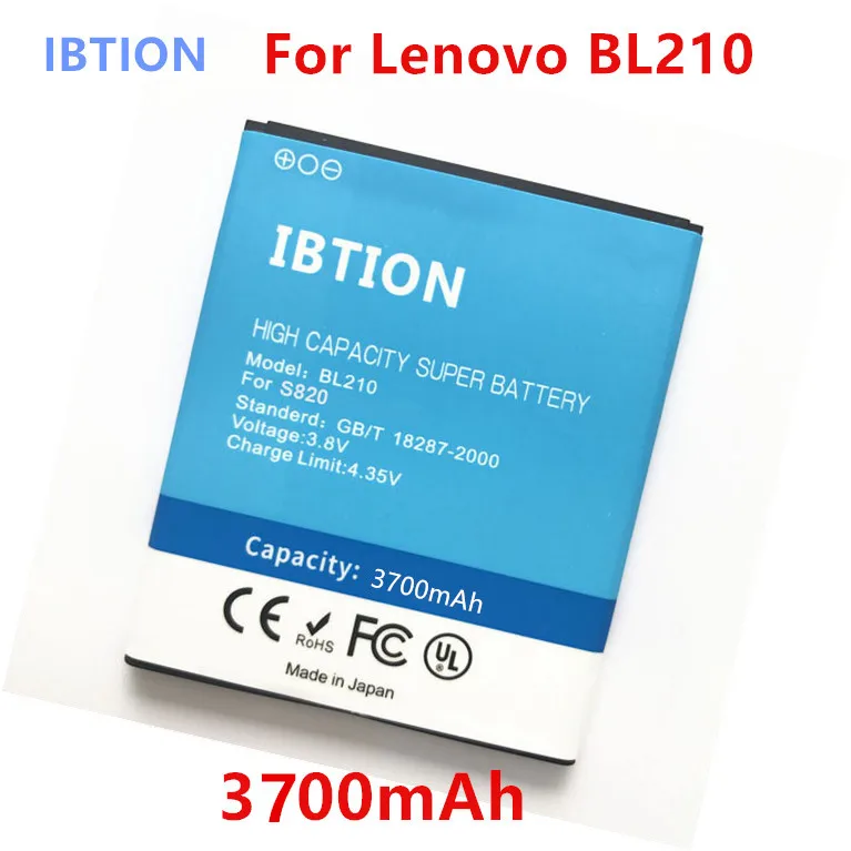 Ibtion 3700 мА/ч BL210 Батарея для lenovo A606 S820 S820E A750E A770E A656 A766 A658T S650 A536 BL 210 батареи Bateria |
