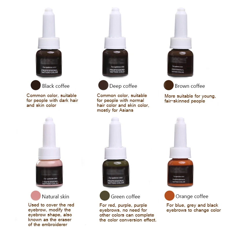 Перманентный контур для лица пигмент бровей профессиональный цвет татуировки 10