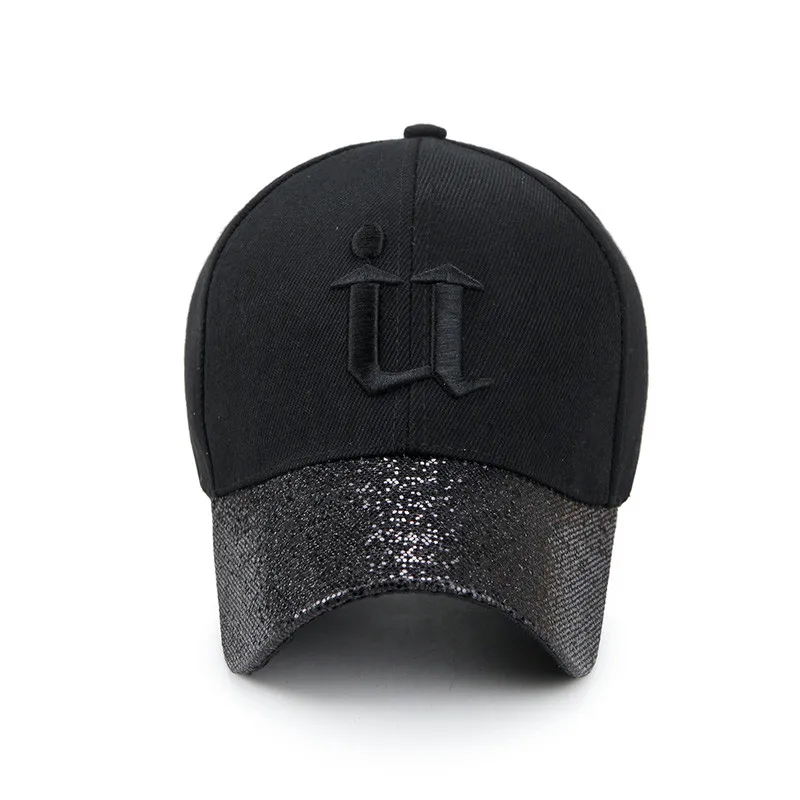 Glitter Baseball Cap Women's Hip Hop Lady Embroidery Letter U Hats Mesh Sequins Snapback Hat Summer Sun Bone Casquette | Аксессуары