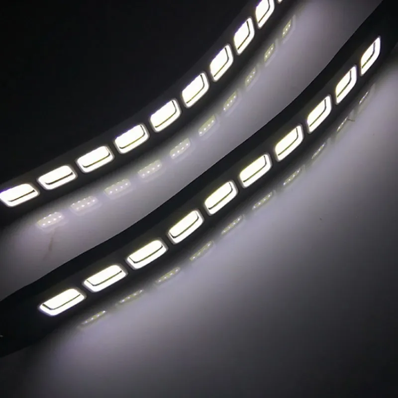 2 Pcs Waterproof Car Modification Running Light Bendable Cob Soft Silicone Anti-dust Anti-collision Splash Wet Led | Автомобили и