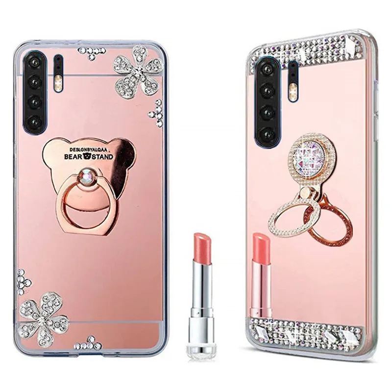 Для Huawei P30 Pro Чехол для телефона 3D сияющее зеркальное кольцо держатель задняя