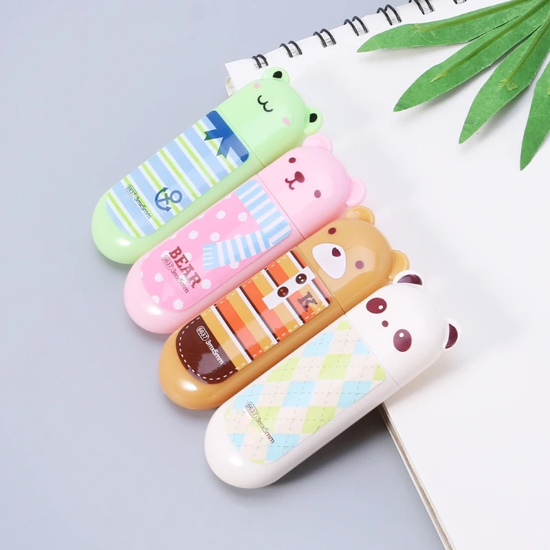 Милый мультфильм животных коррекция лента Школа Офис питания Kawaii Канцтовары