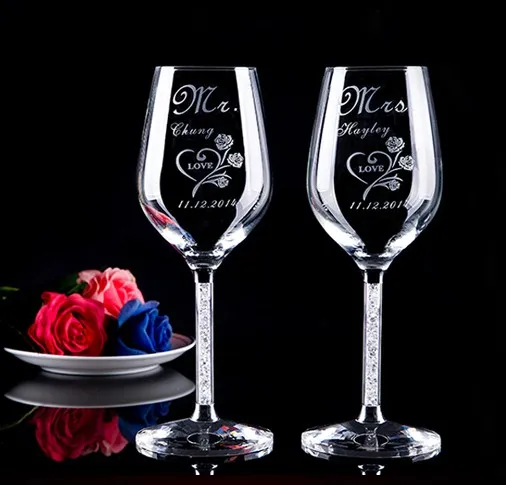 Персонализированные бокалов Жених и невеста бокалы под шампанское на свадьбу