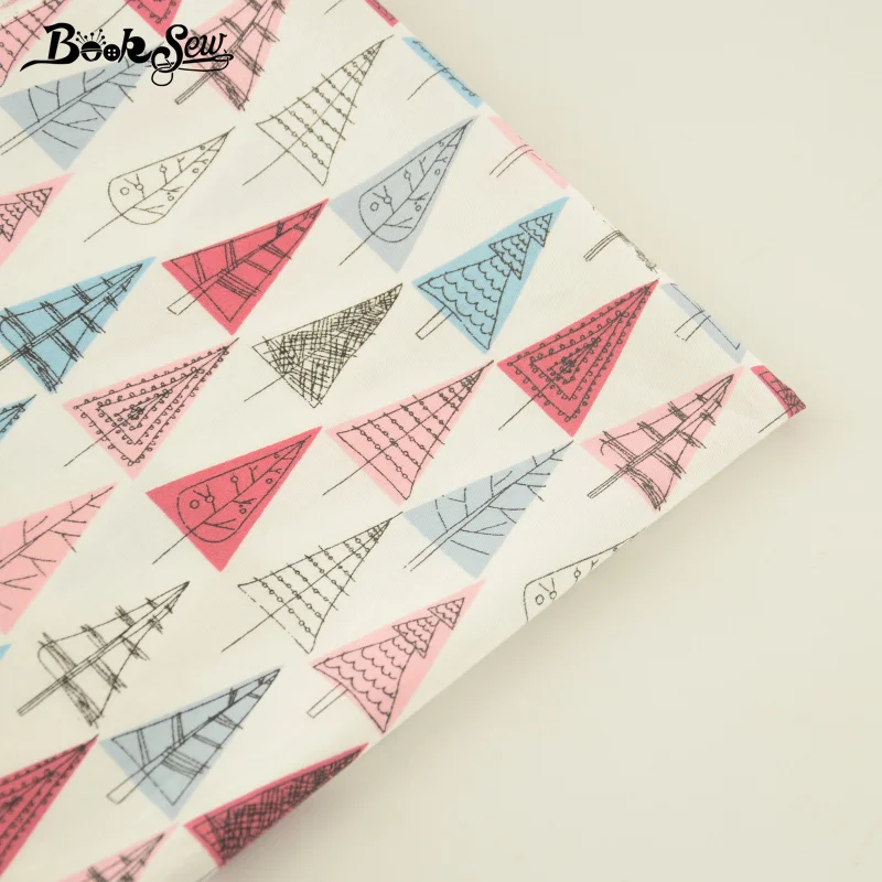

Booksew Cotton Twill Fabric Blue And Pink Trees Pattern Quilting Tissue For Bedding Baby Patchwork Scrapbooking Home Textile