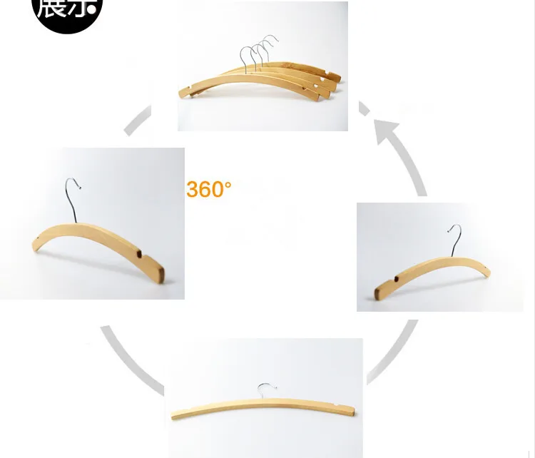 Изогнутая деревянная вешалка для рубашек в стиле естественной Луны (5 шт./лот)|wooden