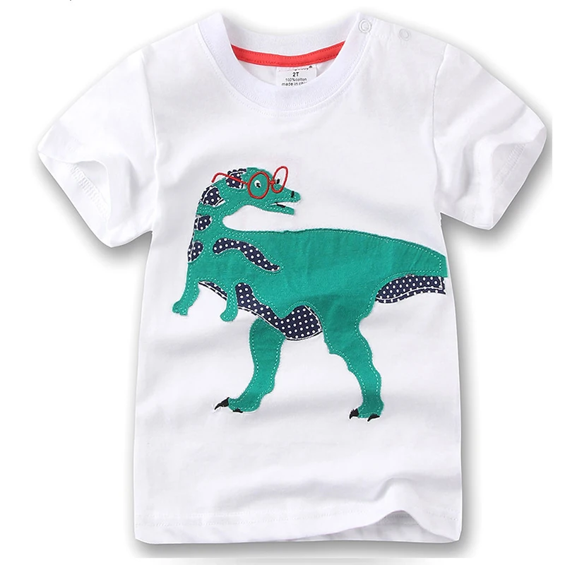 

NEW Baby T-shirt 1-6 Years Short Sleeve Summer Kids T-shirts Animal Cartoon Dinosaur Printed Children Clothing Tees Toddler Tops