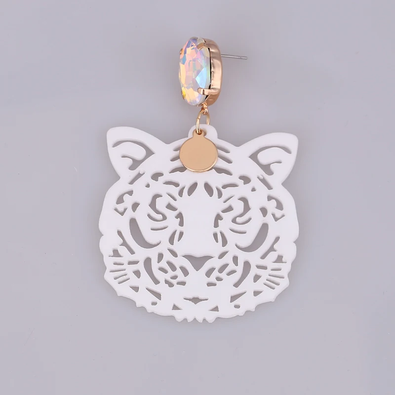 Sehuoran Brinco Brincos оригинальные Подвесные серьги с гравировкой головы тигра для